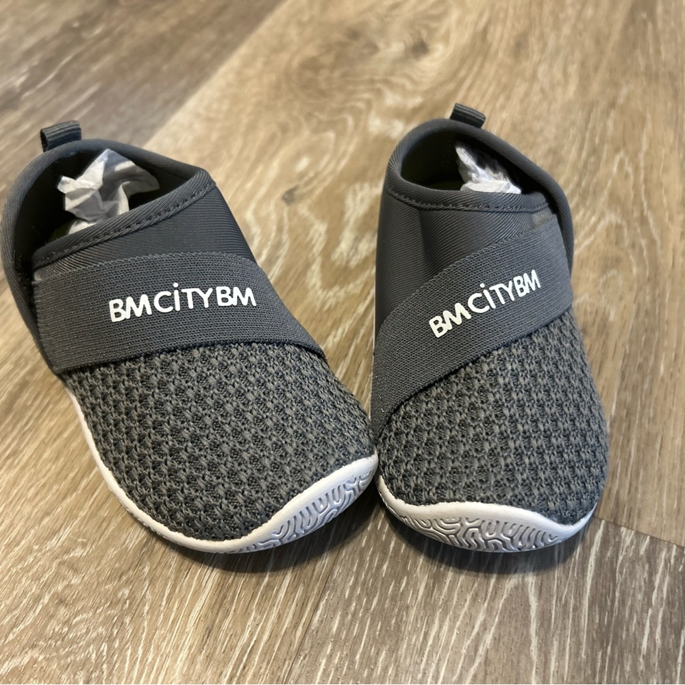 Gray and White Slip-On Sneakers with Knit Design